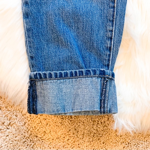 Current Elliott The Fling High Rose Blue Boyfriend Capri Jeans w/ Rolled Hem - Picture 5 of 7